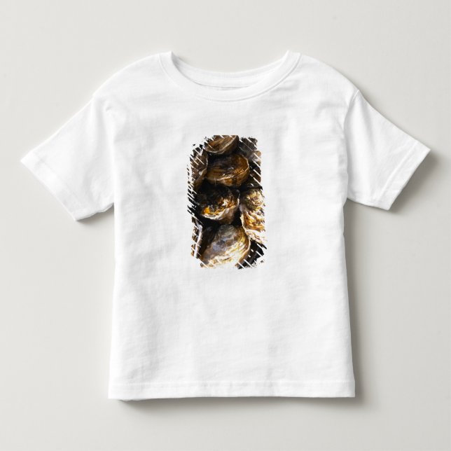 Camiseta Infantil Um prato de ostras. (Frente)