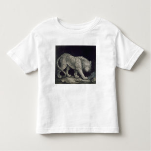 Camiseta Infantil Um tigre Prowling (lápis no papel)