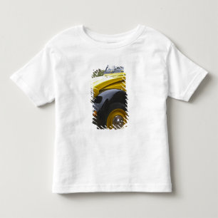 Camiseta Infantil Um velho Citroen 2CV 2 CV preto e amarelo,