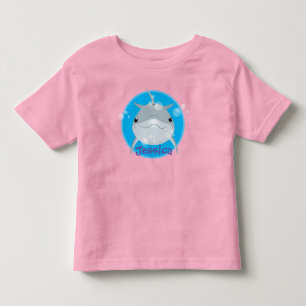 Camiseta Infantil Uma bela ilustração do desenho animado de golfinho