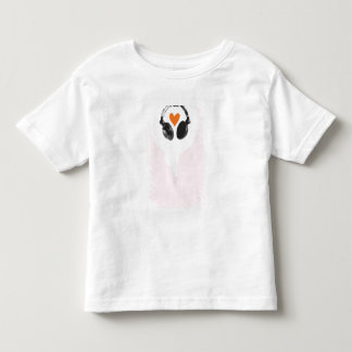 Camiseta Infantil Uma bolha do pensamento com um coração e os fones