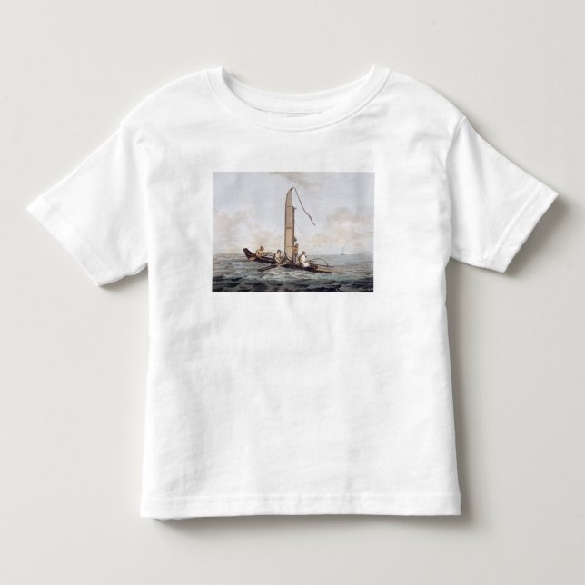 Camiseta Infantil Uma canoa da navigação de Otaheite (Frente)