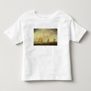 Camiseta Infantil Uma capitânia inglesa sob a vela fácil em um