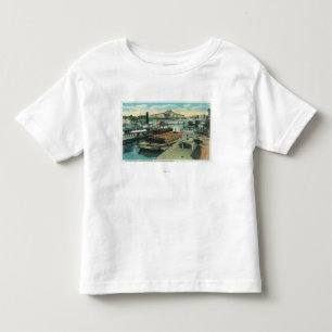 Camiseta Infantil Uma cena do transporte do porto no Rio Sacramento