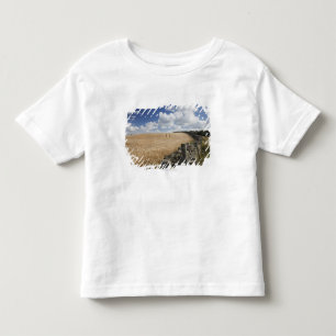 Camiseta Infantil Uma cerca do arame farpado construída ao longo de