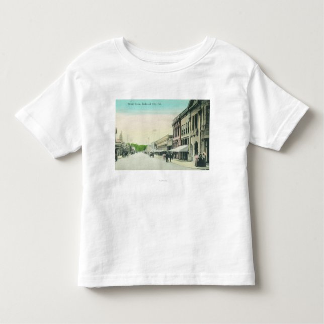 Camiseta Infantil Uma cidade de SceneRedwood da rua, CA (Frente)