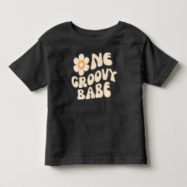 Camiseta Infantil Uma Garota Groovy Retro Margarida Aniversário 70s 