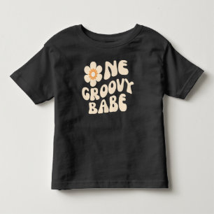 Camiseta Infantil Uma Garota Groovy Retro Margarida Aniversário 70s 
