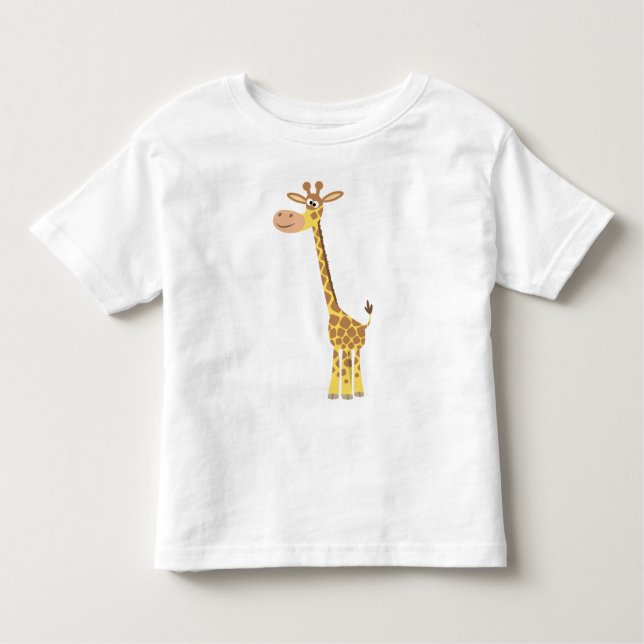 Camiseta Infantil Uma girafa de cartoon (Frente)