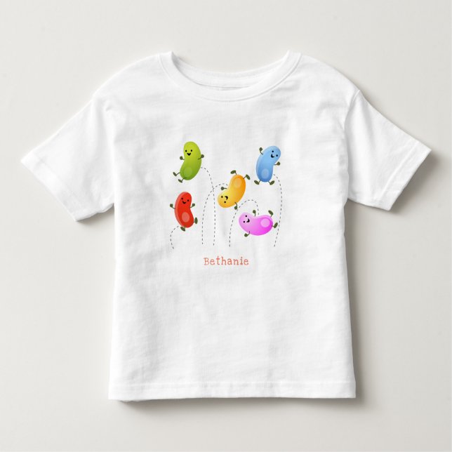 Camiseta Infantil Uma ilustração de cartoon de boas-vindas felizes (Frente)