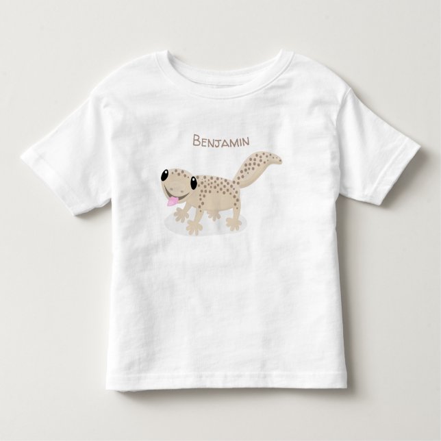 Camiseta Infantil Uma ilustração de desenho animado de uma lagartixa (Frente)
