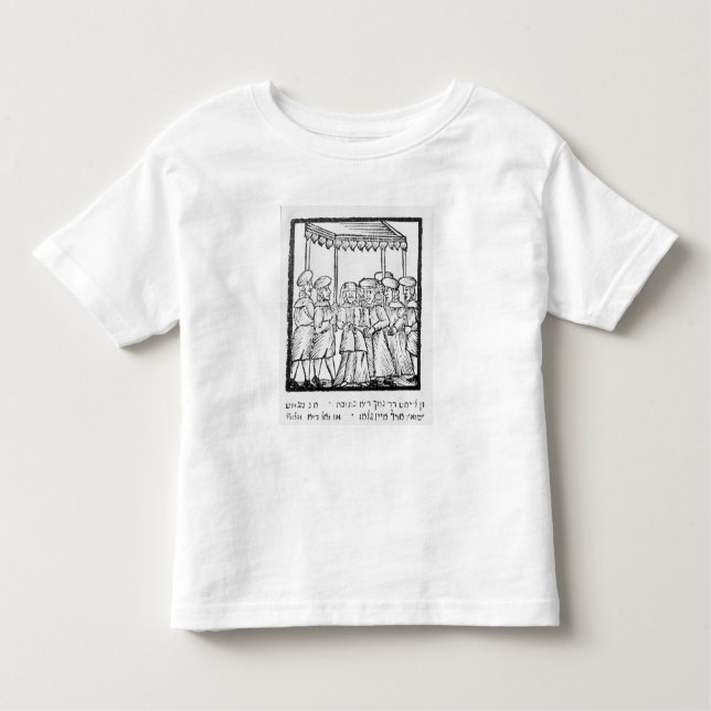 Camiseta Infantil Uma ilustração de um casamento judeu (Frente)