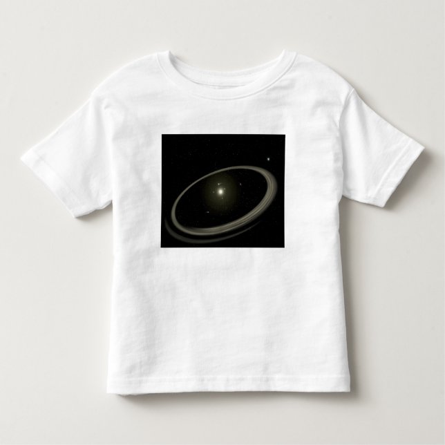 Camiseta Infantil Uma jovem estrela circulada por planetas do tamanh (Frente)