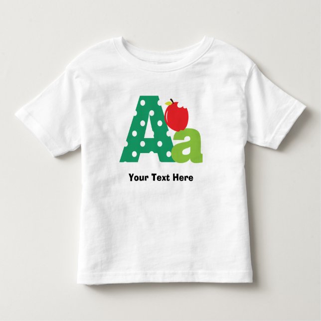 Camiseta Infantil Uma letra do alfabeto personalizada (Frente)