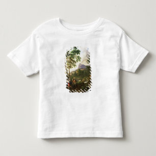 Camiseta Infantil Uma paisagem árcade com bandeja e siringe