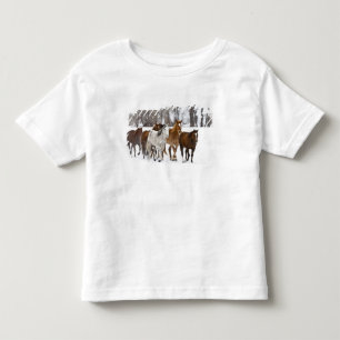 Camiseta Infantil Uma paisagem de inverno de corrida