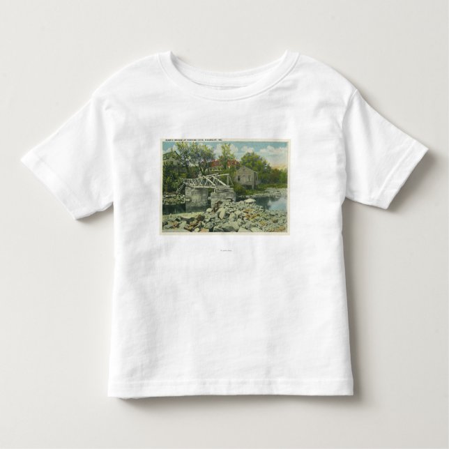Camiseta Infantil Uma ponte rústica na cena da angra de Perkins (Frente)