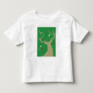 Camiseta Infantil Uma silhueta de um cervo com as estrelas que