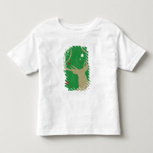 Camiseta Infantil Uma silhueta de um cervo com as estrelas que
