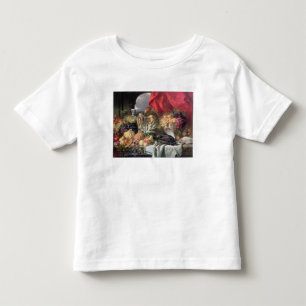 Camiseta Infantil Uma vida imóvel de pássaros de jogo e de frutas