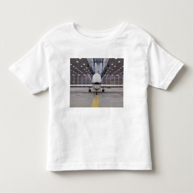 Camiseta Infantil Uma visão de frente de um avião não tripulado Glob (Frente)