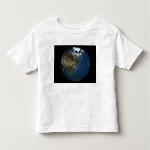 Camiseta Infantil Uma visão global sobre a Ásia com gelo no mar Árti