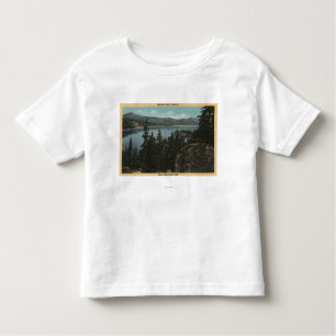 Camiseta Infantil Uma vista do lago da rocha do castelo