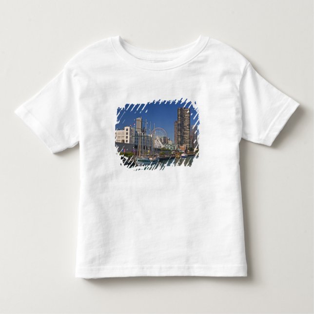 Camiseta Infantil Uma vista do Marinho Pier 2 de Chicago (Frente)