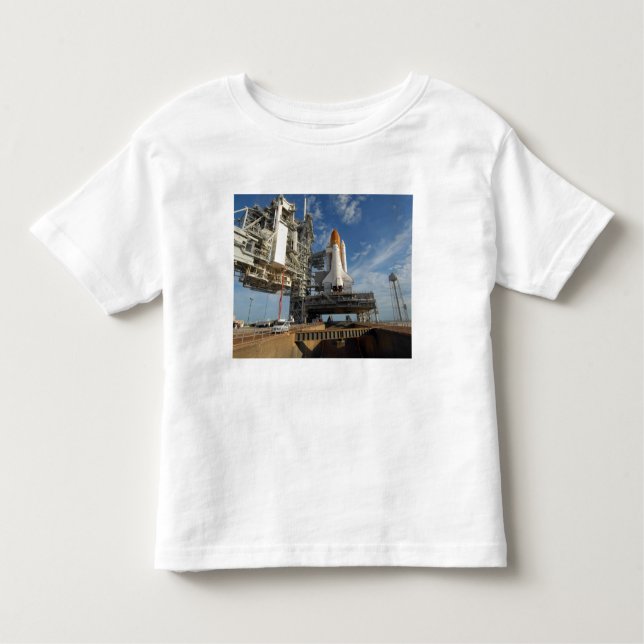 Camiseta Infantil Uma vista Space Shuttle Atlantis no lançamento 39A (Frente)