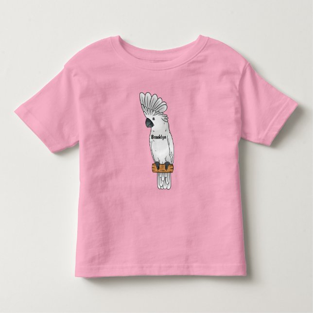Camiseta Infantil Umbrella cockatoo bird cartoon illustration (Frente)