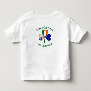 Camiseta Infantil União Europeia Irlanda EUA Bandeira do Trevo Perso