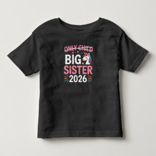 Camiseta Infantil Único Filho Riscado Irmã Mais Velha 2026 Gravidez 