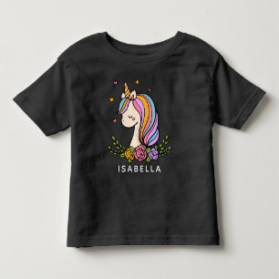 Camiseta Infantil Unicorn Cute Whimsical Girly Personalised Name