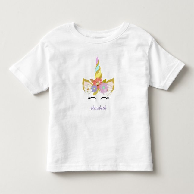 Camiseta Infantil Unicorn Toddler Ruffle Tee (Frente)