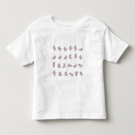 Camiseta Infantil Unicorn Yoga Poses Pattern Design