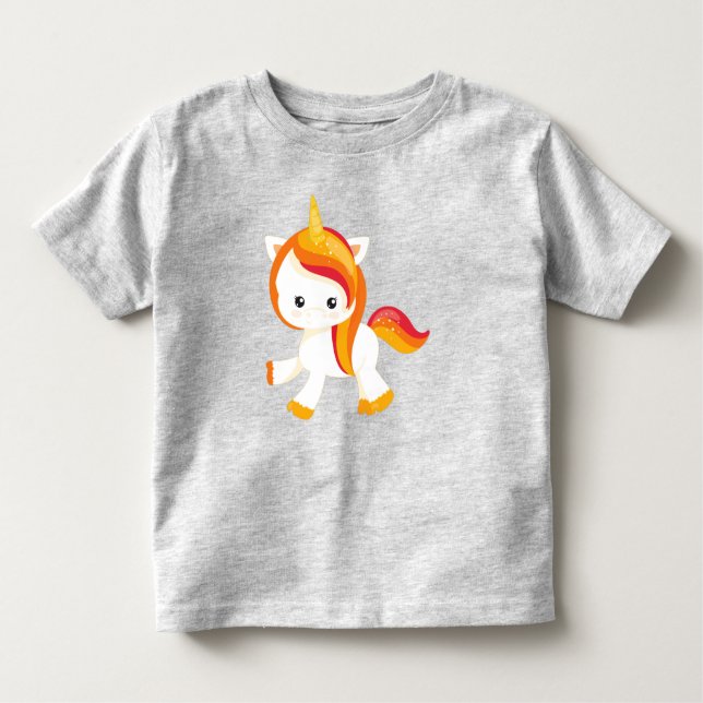 Camiseta Infantil Unicórnio Bonito, Pequeno Unicórnio, Mágico, Leite (Frente)