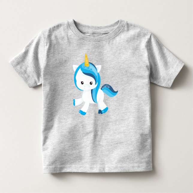 Camiseta Infantil Unicórnio Bonito, Unicórnio Mágico, Flocos de neve (Frente)