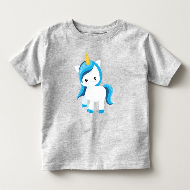 Camiseta Infantil Unicórnio Bonito, Unicórnio Mágico, Inverno, Floco (Frente)
