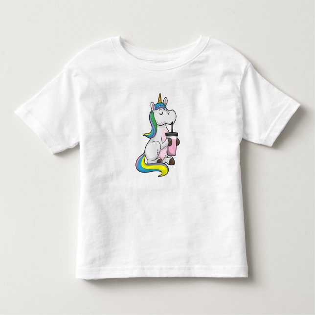 Camiseta Infantil Unicórnio com Chá de Bolha (Frente)