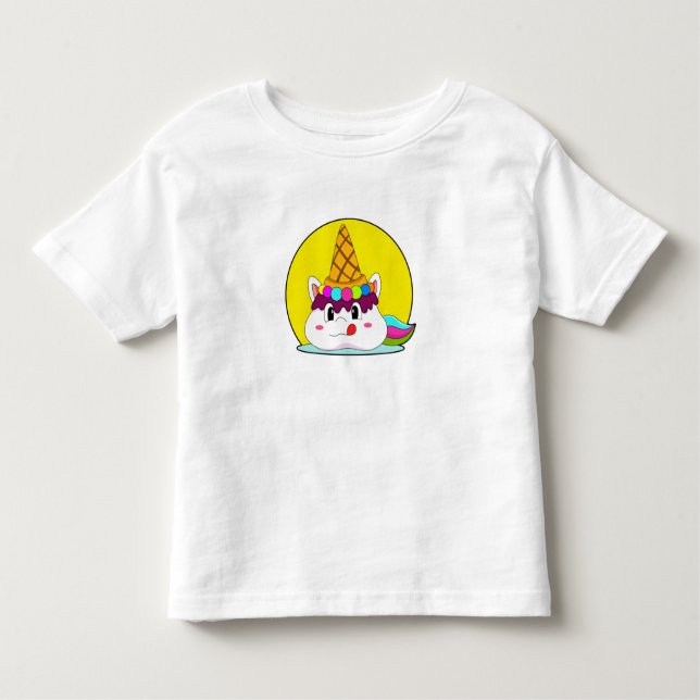 Camiseta Infantil Unicórnio com cone de Sorvete (Frente)