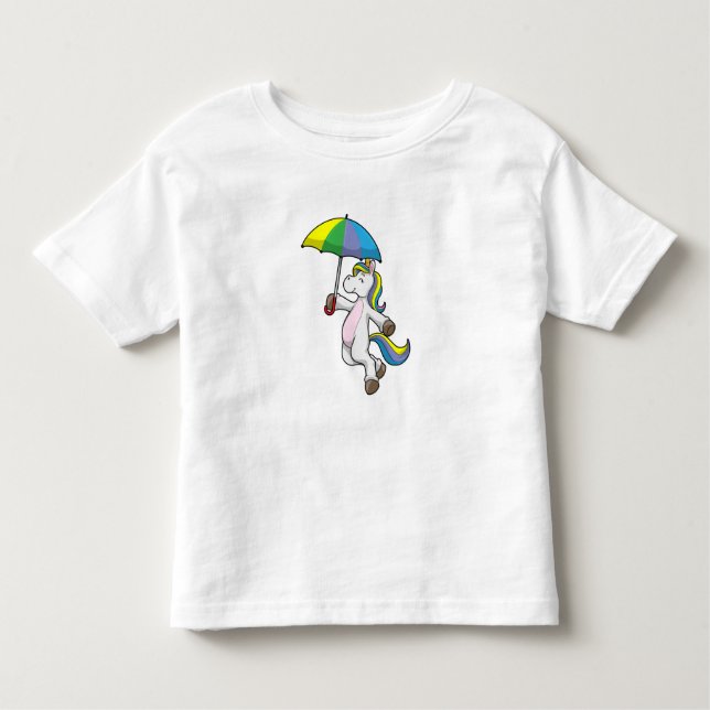 Camiseta Infantil Unicórnio com guarda-chuva (Frente)