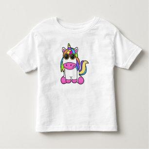Camiseta Infantil Unicórnio com óculos de sol