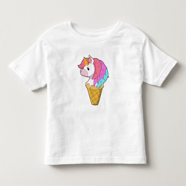 Camiseta Infantil Unicórnio com Sorvete (Frente)