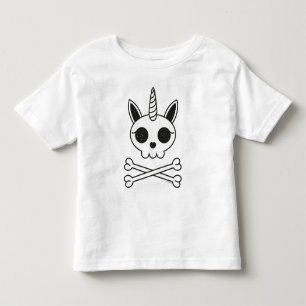 Camiseta Infantil Unicórnio Crânio e Crossbones
