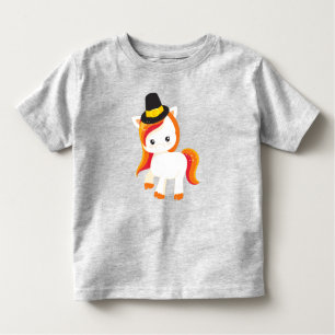 Camiseta Infantil Unicórnio de Ação de Graças, Unicórnio Bonito, Cha
