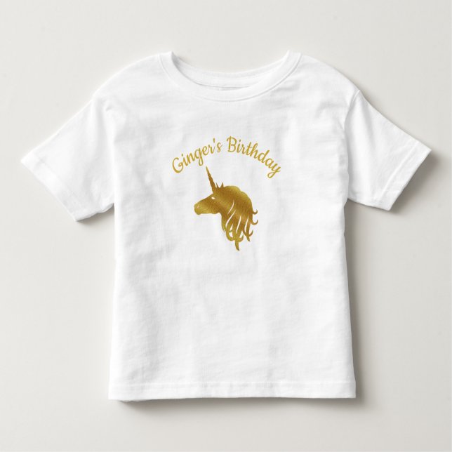 Camiseta Infantil Unicórnio de Aniversário (Frente)