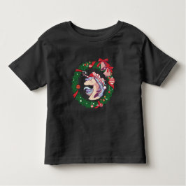 Camiseta Infantil Unicórnio de Natal Mágico