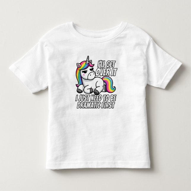 Camiseta Infantil Unicórnio Dramático Superando Estilo (Frente)
