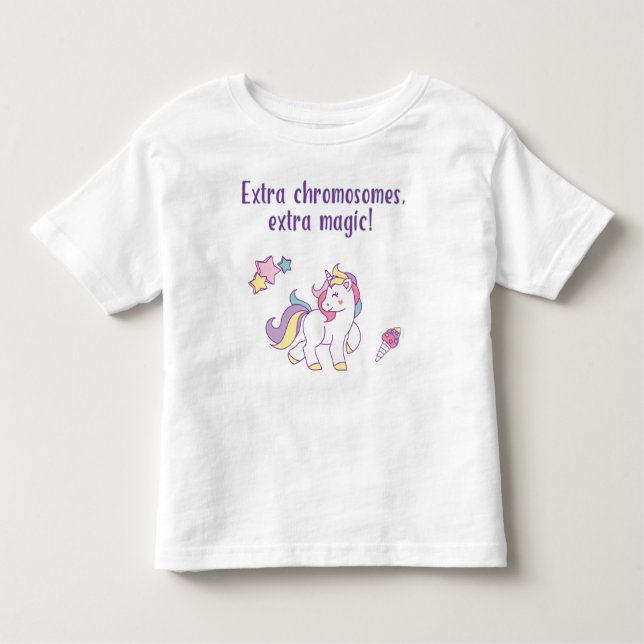 Camiseta Infantil Unicórnio extra da mágica do cromossoma (Frente)