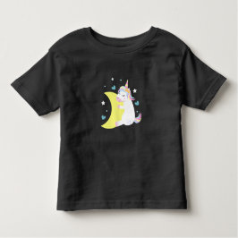 Camiseta Infantil Unicórnio Fofo na Lua – Bebé Menina Personalizado